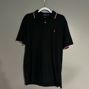 Ralph Lauren Black Polo Shirt with Red Accents